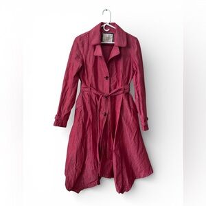 Anthropologie Stylish Red Trench Coat size M